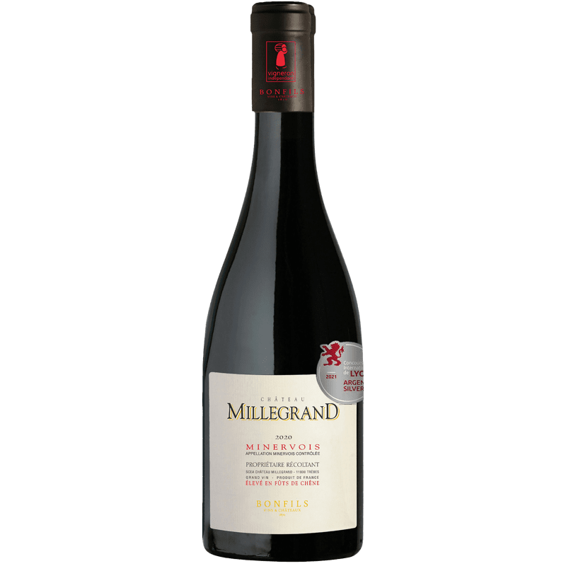 Vin Rouge A.O.P Minervois Château Millegrand "Fûts de Chêne" , 2020