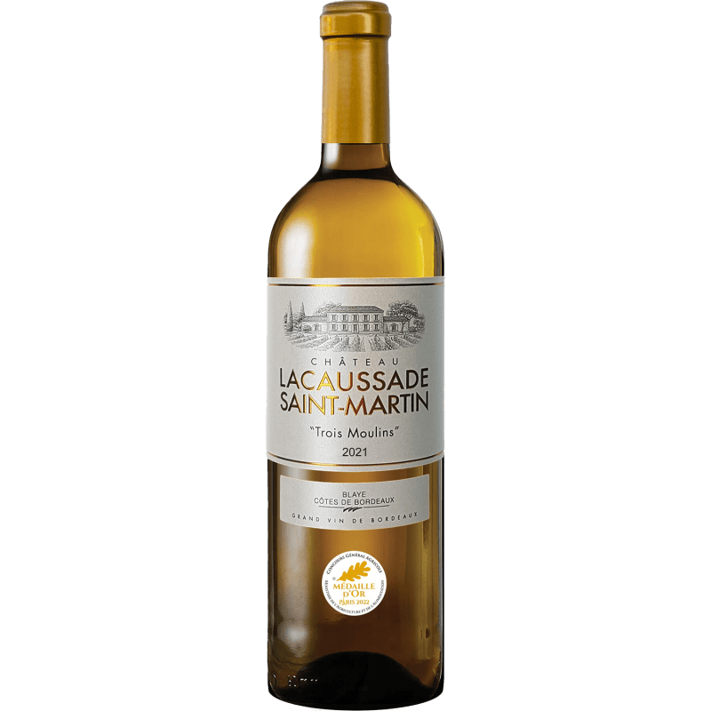 Château Lacaussade Saint Martin "Trois Moulins", 2021, A.O.P Blaye Côtes de Bordeaux, Vin Blanc