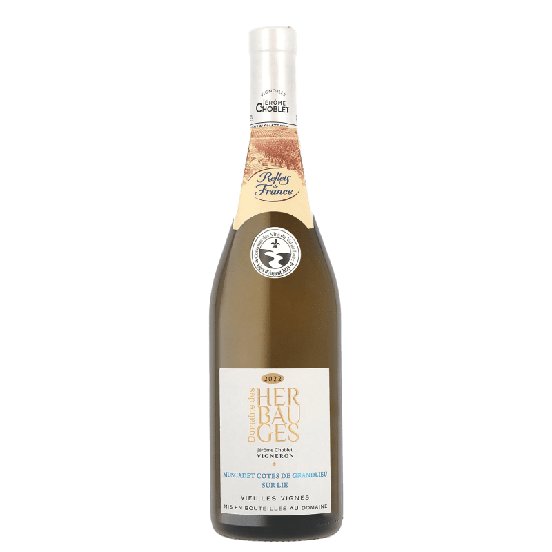 Domaine des Herbauges "Reflets de France", 2022, A.O.P Muscadet-Côtes-De-Grandlieu Sur Lie, Vin Blanc