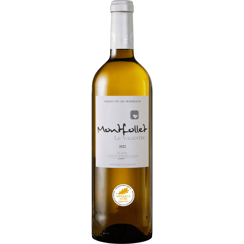 Montfollet "Le Valentin", 2022, A.O.P Blaye Côtes de Bordeaux, Vin Blanc