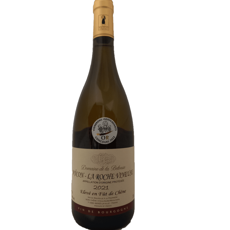 Domaine de la Belouse "Elevé en Fût de Chêne", 2021, A.O.P Mâcon-La Roche-Vineuse, Vin Blanc