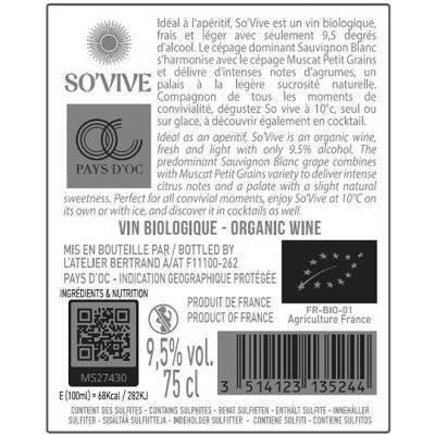 Contre étiquette du produit