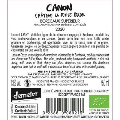 Contre étiquette du produit
