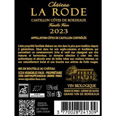 Contre étiquette du produit