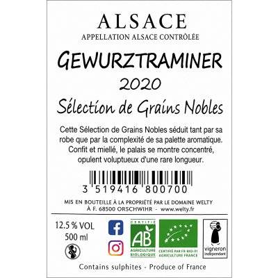 Contre étiquette du produit