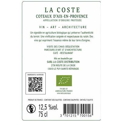 Contre étiquette du produit