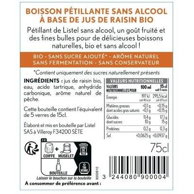 Contre étiquette du produit