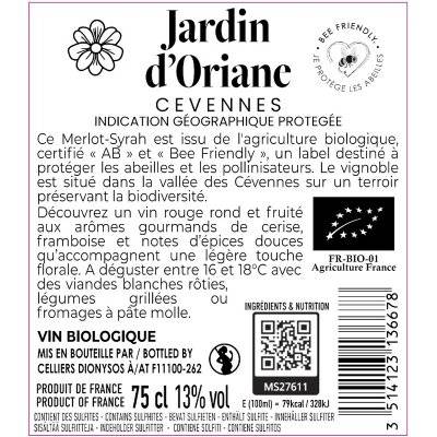Contre étiquette du produit