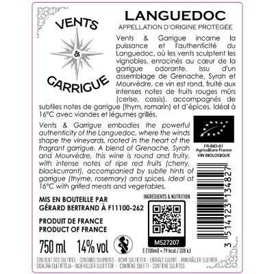Contre étiquette du produit