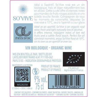 Contre étiquette du produit