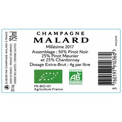 Contre étiquette du produit