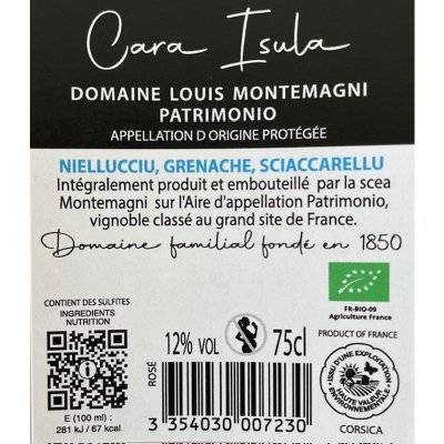 Contre étiquette du produit
