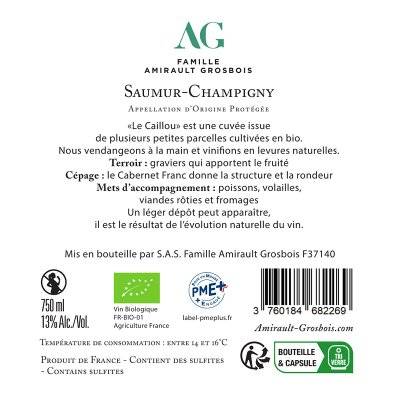 Contre étiquette du produit
