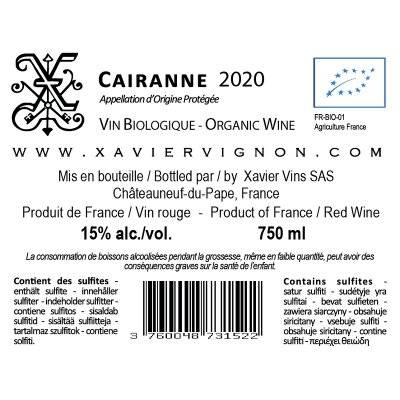 Contre étiquette du produit