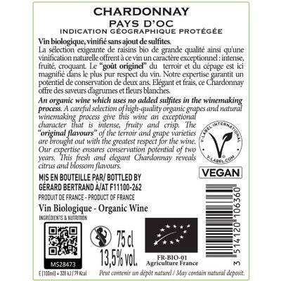 Contre étiquette du produit