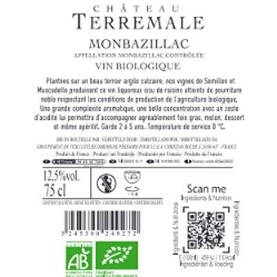 Contre étiquette du produit