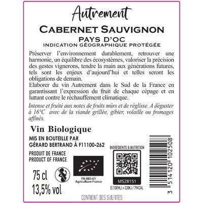 Contre étiquette du produit