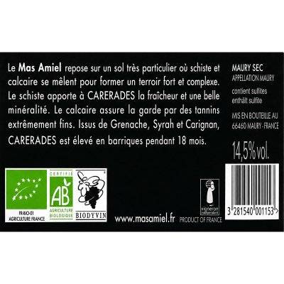 Contre étiquette du produit