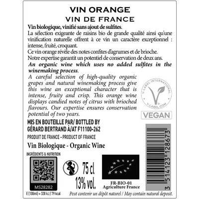 Contre étiquette du produit