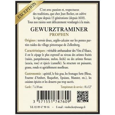 Contre étiquette du produit