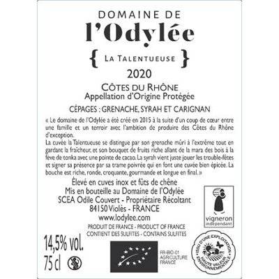 Contre étiquette du produit