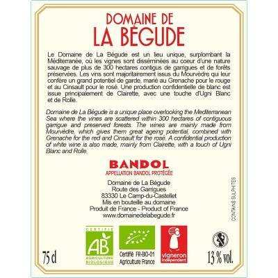 Contre étiquette du produit