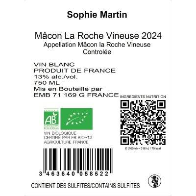 Contre étiquette du produit