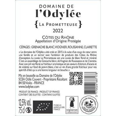 Contre étiquette du produit
