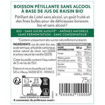 Contre étiquette du produit