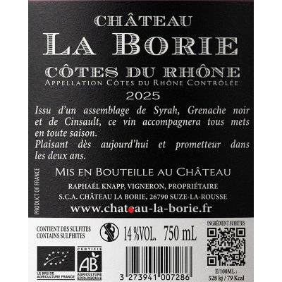 Contre étiquette du produit