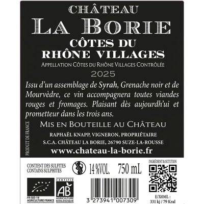 Contre étiquette du produit