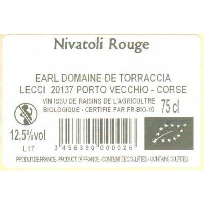 Contre étiquette du produit