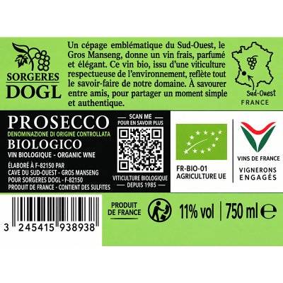Contre étiquette du produit