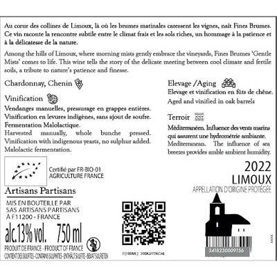 Contre étiquette du produit