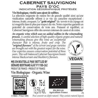 Contre étiquette du produit
