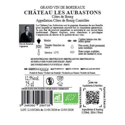 Contre étiquette du produit