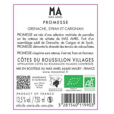 Contre étiquette du produit