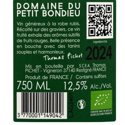 Contre étiquette du produit