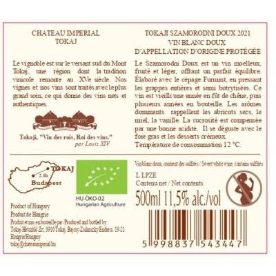 Contre étiquette du produit