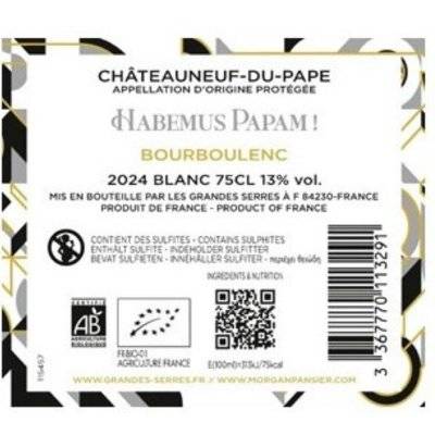 Contre étiquette du produit
