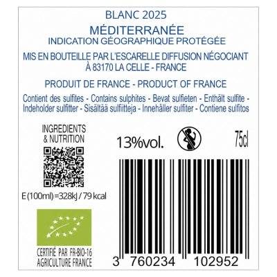 Contre étiquette du produit