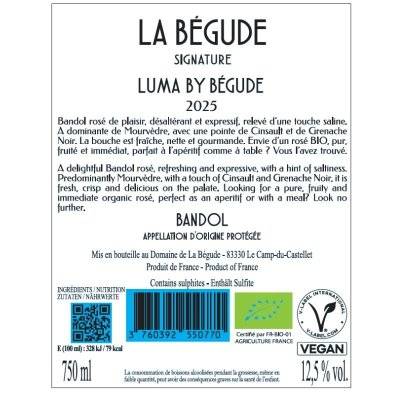 Contre étiquette du produit