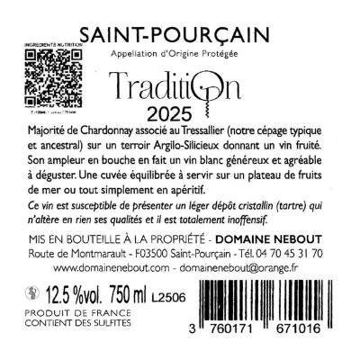 Contre étiquette du produit