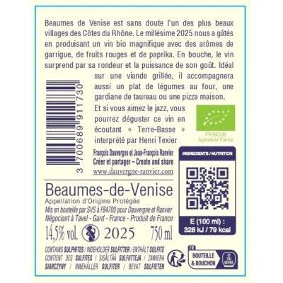 Contre étiquette du produit