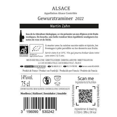 Contre étiquette du produit