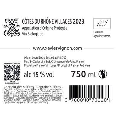 Contre étiquette du produit