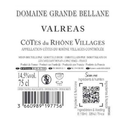 Contre étiquette du produit