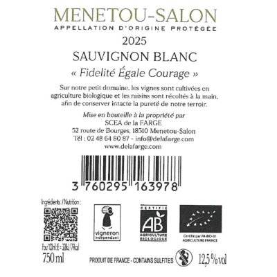 Contre étiquette du produit