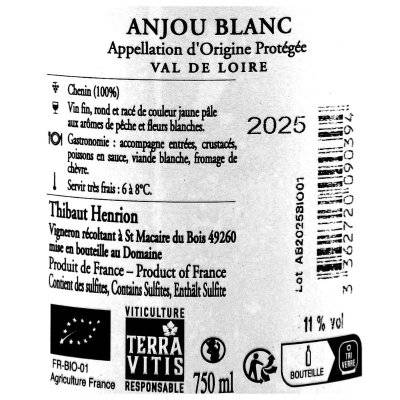 Contre étiquette du produit