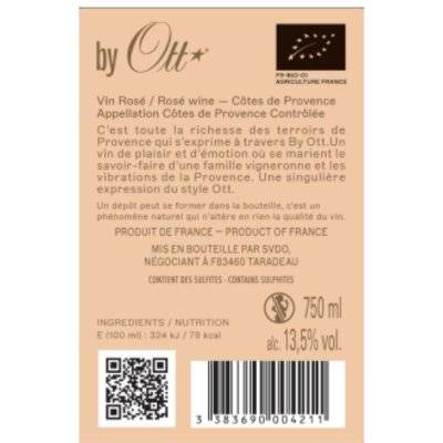 Contre étiquette du produit